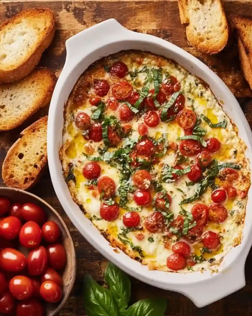 Appetizer Recipes: The Best Party Snacks and Finger Foods for Every Occasion 34 Delicious Caprese Dip made with fresh tomatoes, mozzarella, and basil
