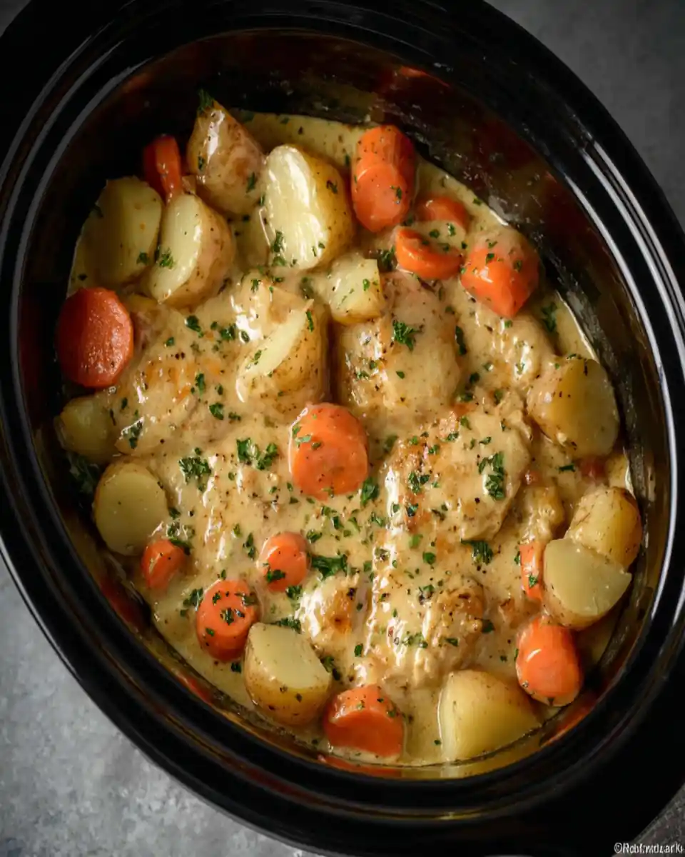 creamy chicken potatoes portrait