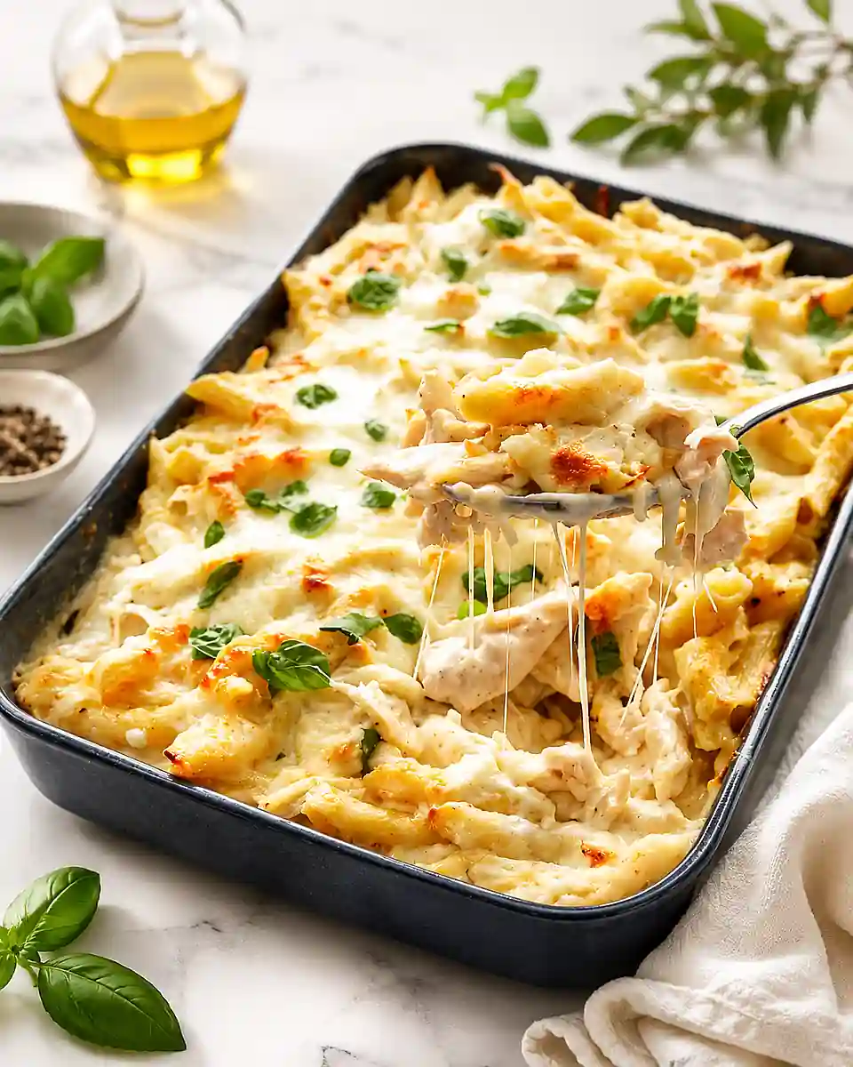 Chicken Alfredo Casserole Recipe For Easy Dinner 1 6d8c0c28d12149c1a4f0962ab70ff2a1 creamy chicken pasta bake
