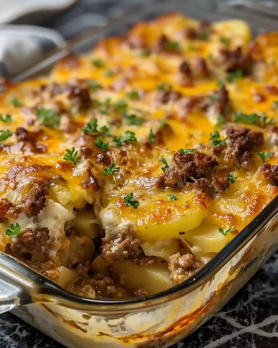 26 Casserole Recipes for Easy Family Dinners 23 cheesy beef potato casserole 960x1200 1
