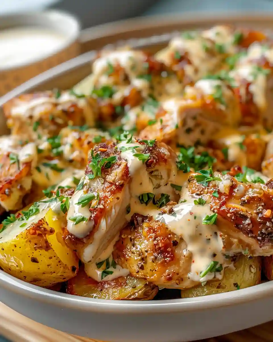 57 Easy Dinner Recipes for Busy Weeknights 11 creamy garlic chicken potatoes 960x1200 1