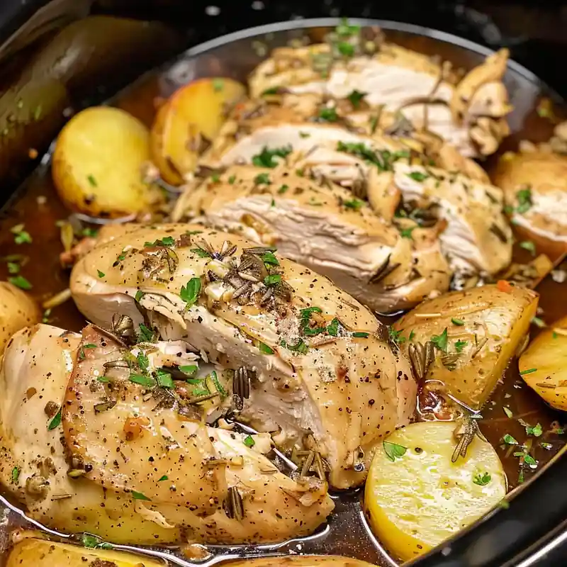 57 Easy Dinner Recipes for Busy Weeknights 53 herb chicken potatoes seo square