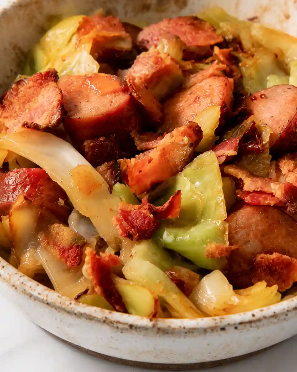 Kielbasa and Cabbage: A Comfort Classic 2 cabbage sausage bacon skillet 960x1200 1