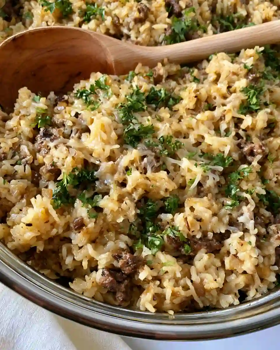 French Onion Ground Beef and Rice Casserole 2 French Onion Ground Beef and Rice Casserole