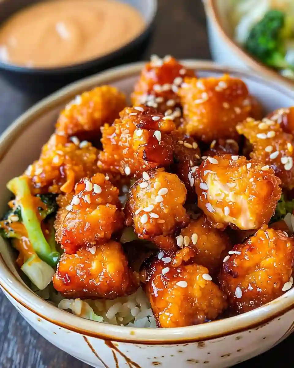 Crispy Bang Bang Salmon Bites Bowls 2 Crispy Bang Bang Salmon Bites Bowls