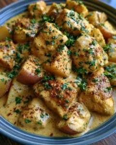 Crockpot Garlic Parmesan Chicken and Potatoes Recipe 10 creamy chicken potatoes 960x1200 1