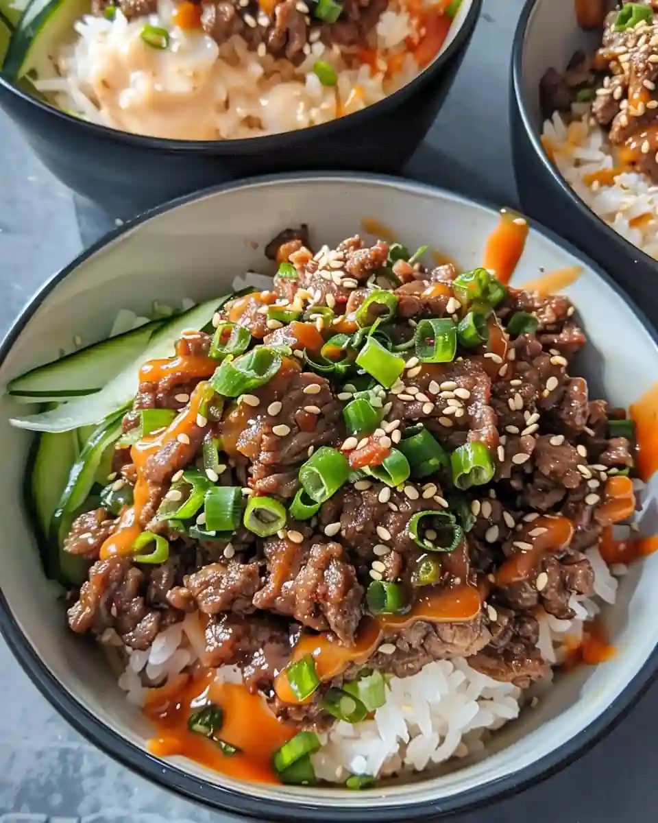 Korean Beef and Rice Bowls Recipe 2 Korean Beef and Rice Bowls